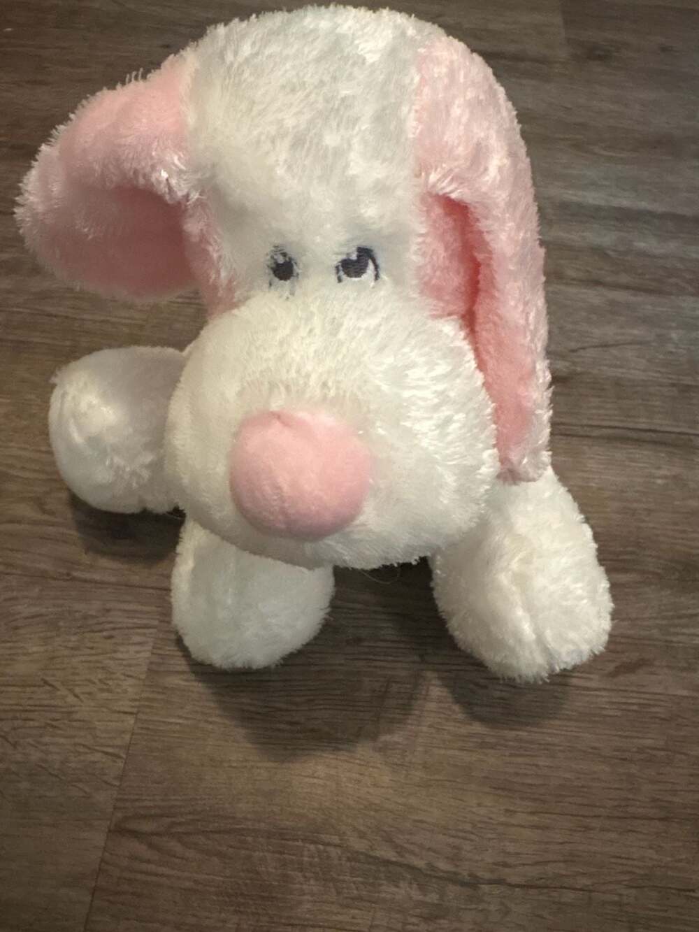 Ebba Loppy Dog Pink and White Plush Stuffed Animal